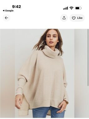 Cherish Cream Brushed Knit Cowl Turtleneck Sweater